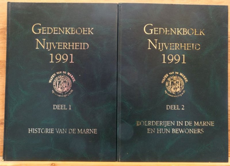g.f. beukema, l.h. bruins, p. lindenbergh, g.r. meijer - gedenkboek nijverheid 1991, deel 1. historie van de marne - deel 2. boerderijen in de Marne en hun bewoners