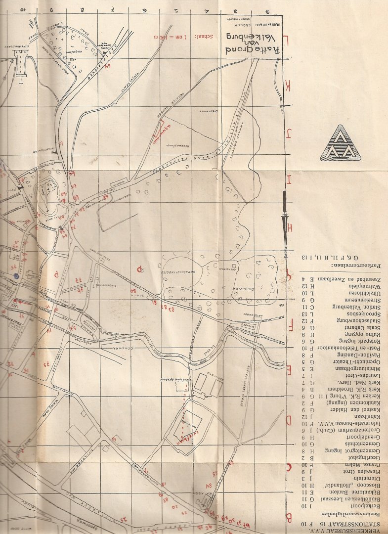  - Oude plattegrond van Valkenburg. 1958.