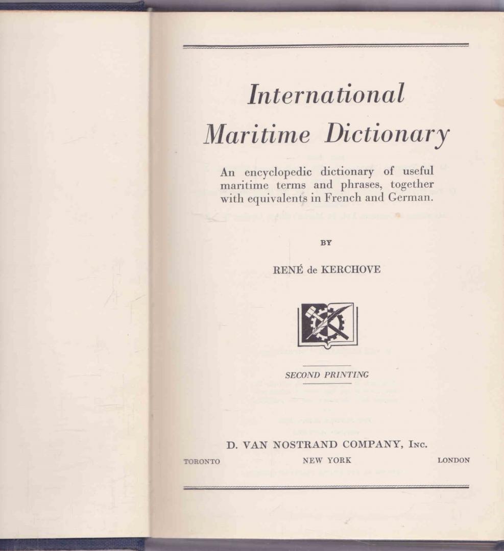 Kerchove, René de - International Maritime Dictionary
