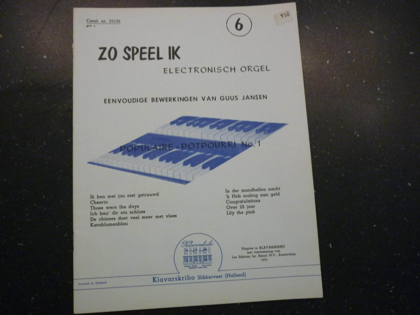 Jansen; Guus - ZO SPEEL IK electronisch orgel; eenvoudige bewerkingen  /  Klavarskribo