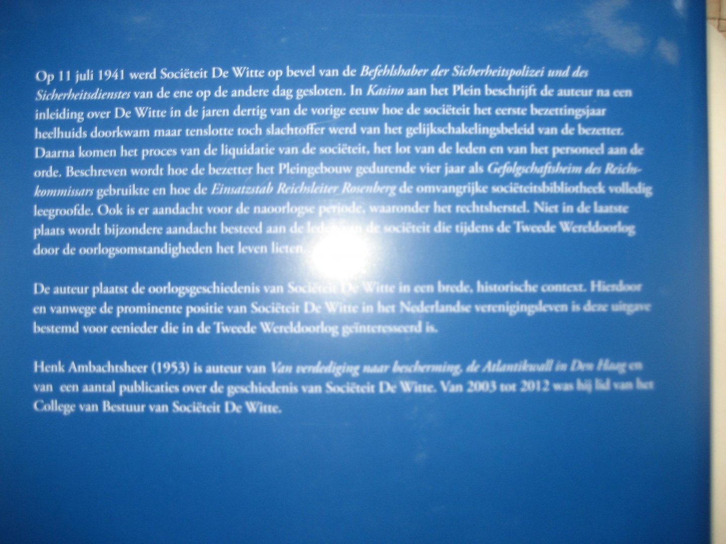 Henk Ambachtsheer - Kasino aan het plein / De bezetting van sociëteit de Witte in de tweede Wereldoorlog