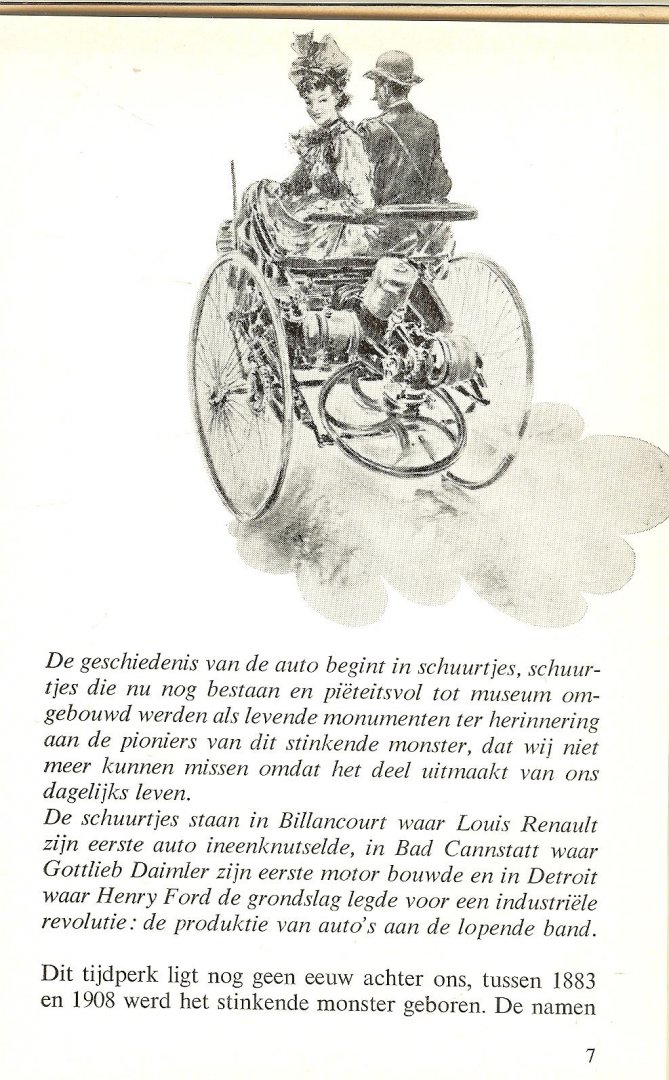 DIERCKX RIK omslag : Stef van Stiphout - HET STINKENDE MONSTER het begin tijdperk van de auto een van de eerste ford-wagens,op fietsbanden en met de motor achteraan