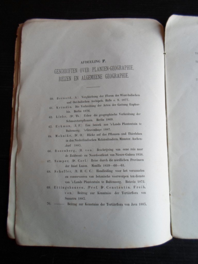  - Catalogus der Bibliotheek ’s lands Plantentuin te Buitenzorg, eerste supplement
