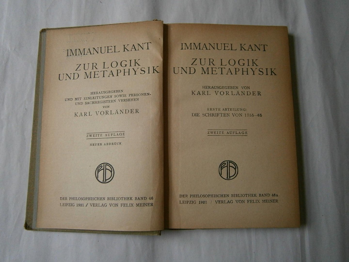 Kant, Immanuel - Zur Logik und Metaphysik Erste Abteilung: die schriften von 1755-65
