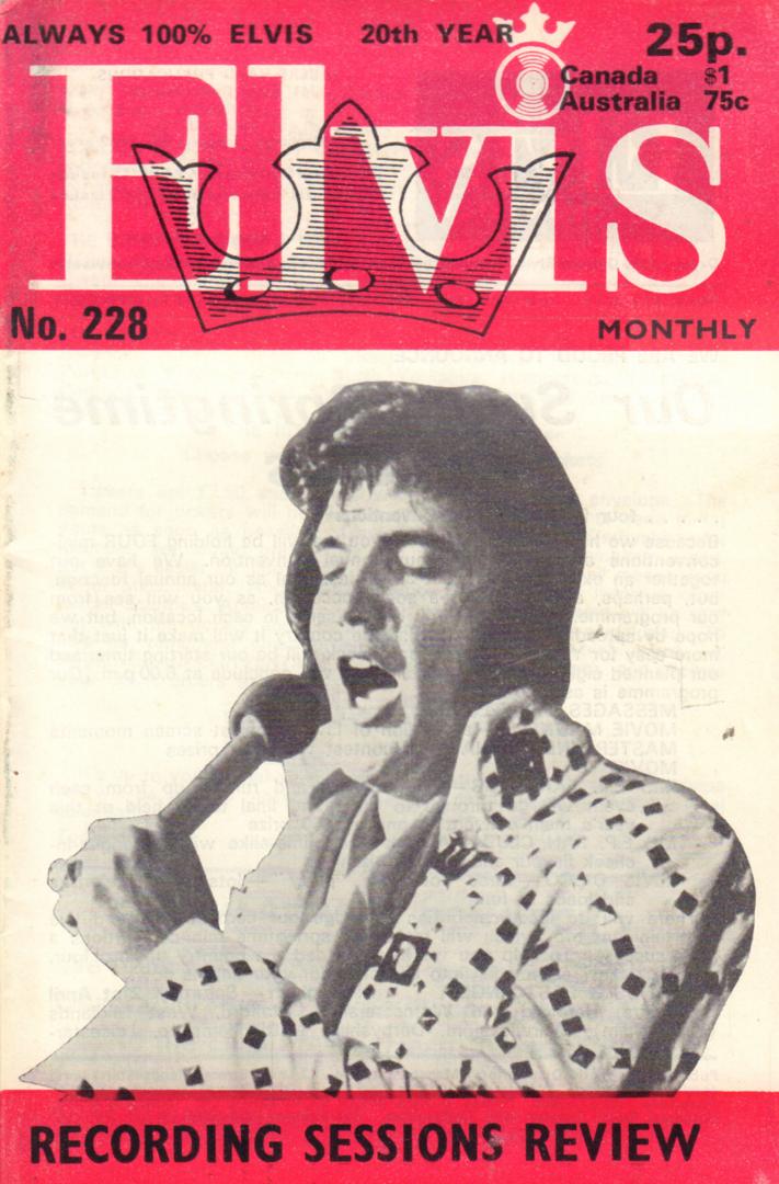 Official Elvis Presley Organisation of Great Britain & the Commonwealth - ELVIS MONTHLY 1979 No. 228,  Monthly magazine published by the Official Elvis Presley Organisation of Great Britain & the Commonwealth, formaat : 12 cm x 18 cm, geniete softcover, goede staat