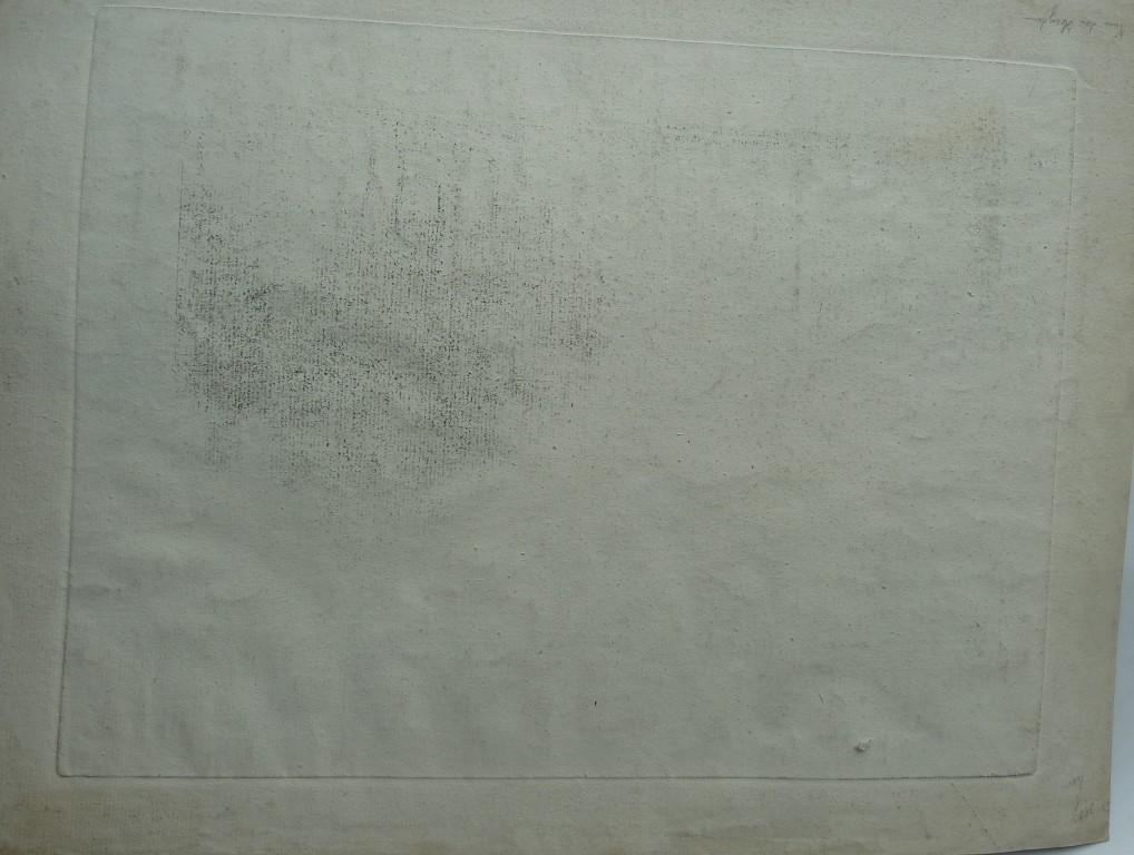 J. Versteeg / J.J. Le Veau, 1772, L.B. proefdruk zeer zeldzame en grote gravure (35,3 x 47 cm; blad 43 x 56,5) - Gezicht vanaf de Maliesingel te Utrecht ter hoogte van het Maliehuis naar het zuiden, met links een gedeelte van de Maliebaan, rechts een gedeelte van het bolwerk Lepelenburg met de Maliebrug en op de achtergrond het huis Bellevue.