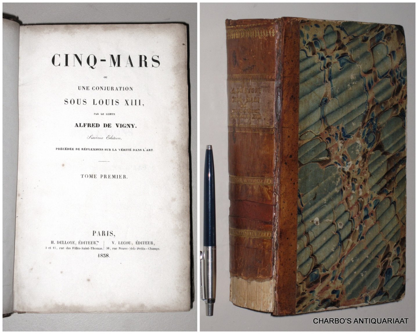 VIGNY, ALFRED DE, - Cinq-Mars ou une conjuration sous Louis XIII. Précédée de réflexions sur la vérité dans l'art.