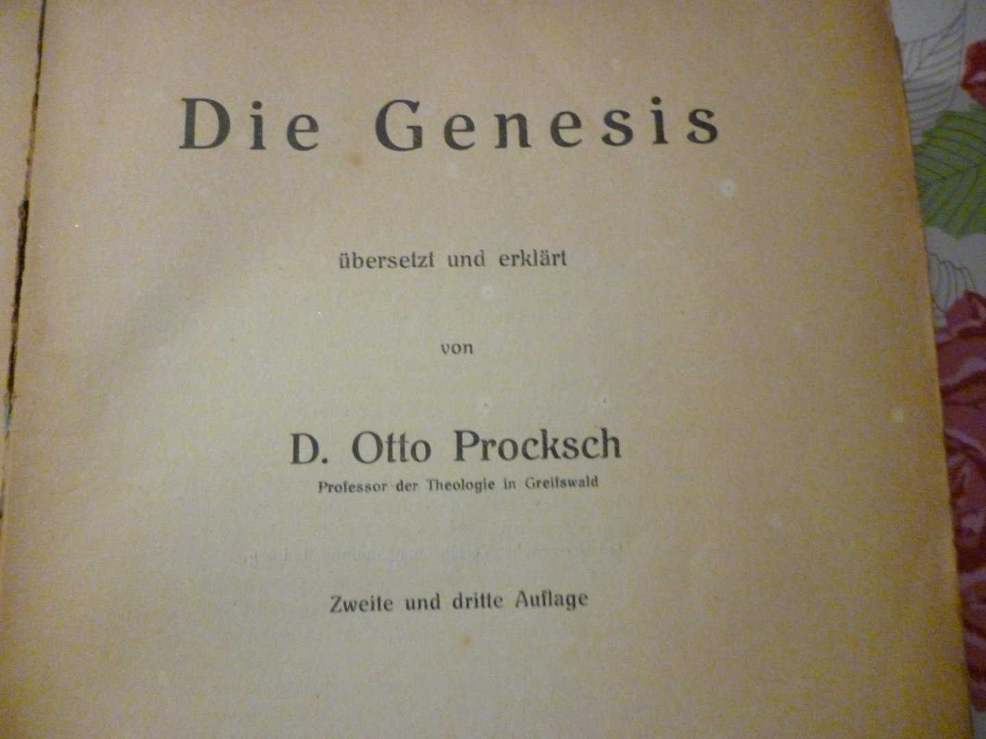 Procksch Otto D. - Die genesis übersetzt und erklärt