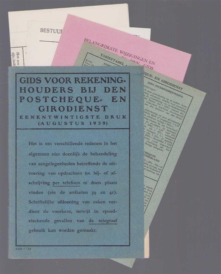 Postcheque- en Girodienst ('s-Gravenhage) - Gids voor rekeninghouders bij den Postcheque- en Girodienst