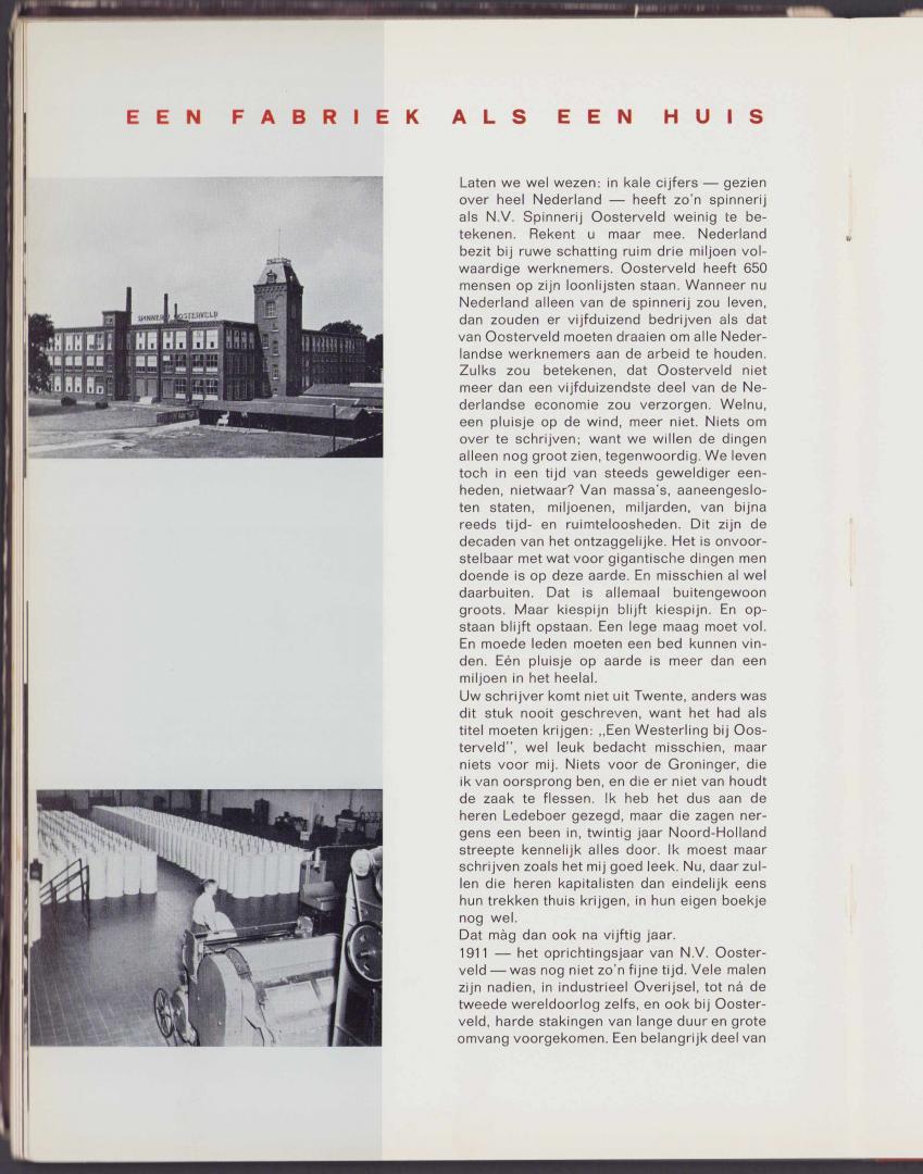 Blok J, Klaster A, Schelven A.L. van Red. - 50 jaar SO Spinnerij Oosterveld Enschede 1911 6 maart 1961