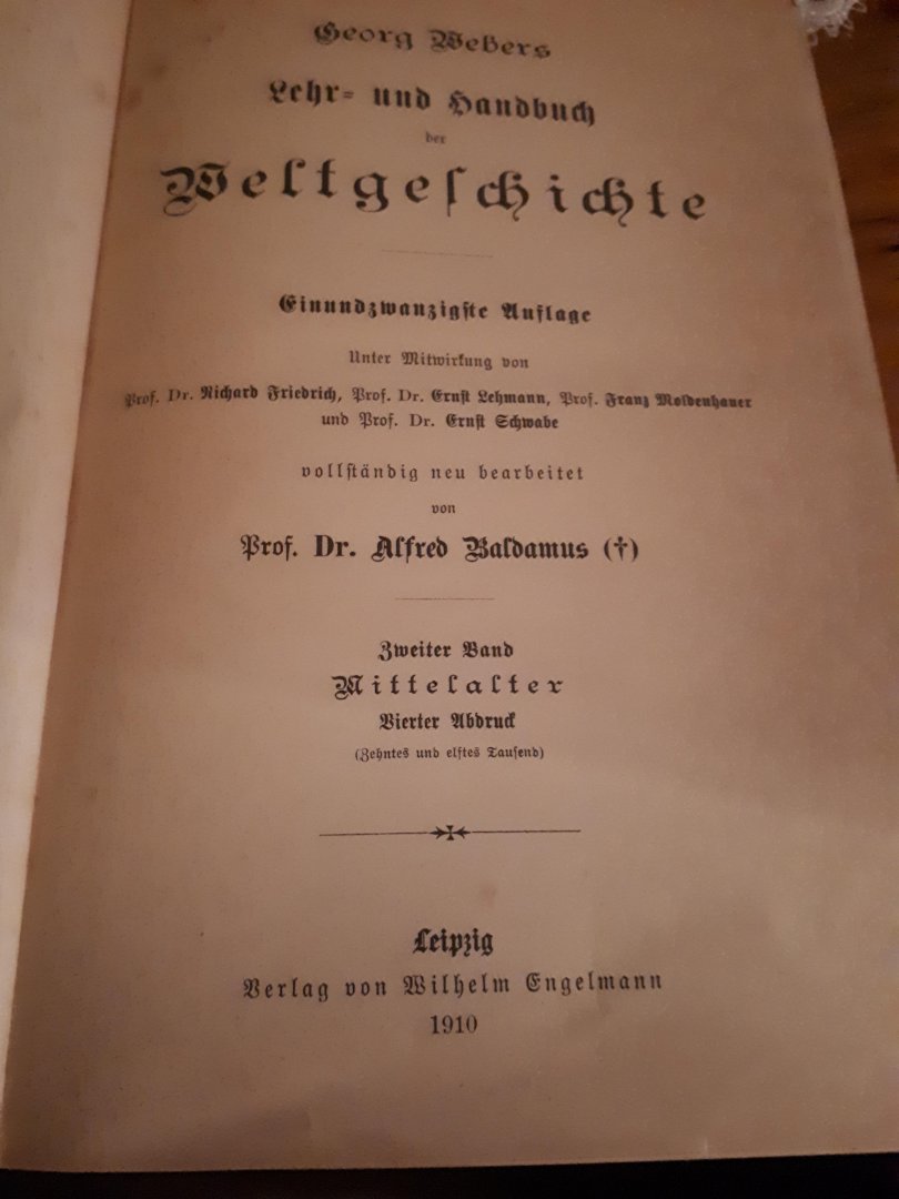 Baldames prof Dr Alfred - Lehr und handig der weltgeschichte