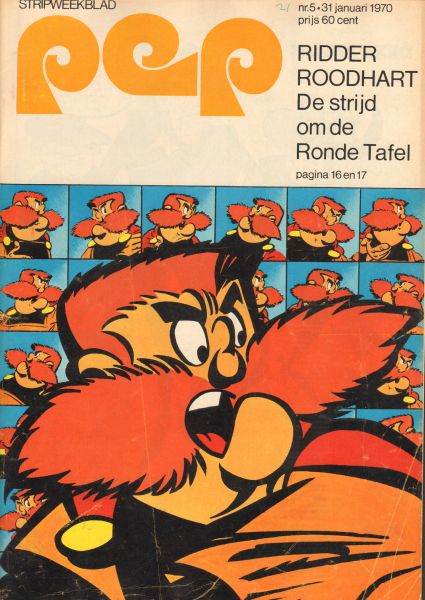 Diverse tekenaars - PEP 1970 nr. 05, stripweekblad, 31 januari 1970 met o.a. DIVERSE STRIPS (ASTERIX/ROODBAARD/RIK RINGERS/LUC ORIENT/MATHO TONGA)/RIDDER ROODHART (COVER) /TOEPOELEV TOE-154 (2 p.), goede staat (lichte sporen van gebruik cover)