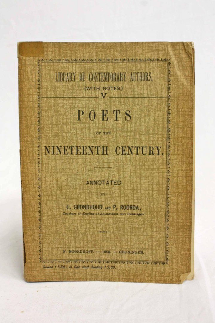Groendhoud en Roorda C, en P. - Poets of the nineteenth Century