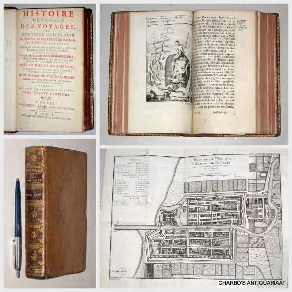 PREVOST D'EXILES, ANTOINE-FRANCOIS, - Histoire générale des voyages, ou nouvelle collection de toutes les relations de voyages par mer et par terre... Tome 32: Voyages des Hollandois et des François aux Indes Orientales.