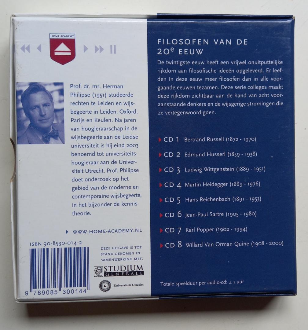 Philipse, Dr.Mr. Herman - Filosofen van de 20e eeuw (Hoorcollege over acht moderne denkers) 8 CD's: ca. 8 uur.