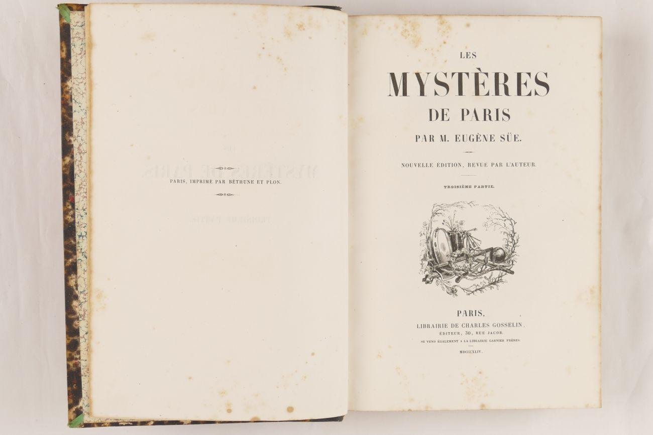 Süe, Eugène - Les mystères de Paris Nouvelle edition, revue par l'auteur. En 4 parties 1843-1844 (9 foto's)