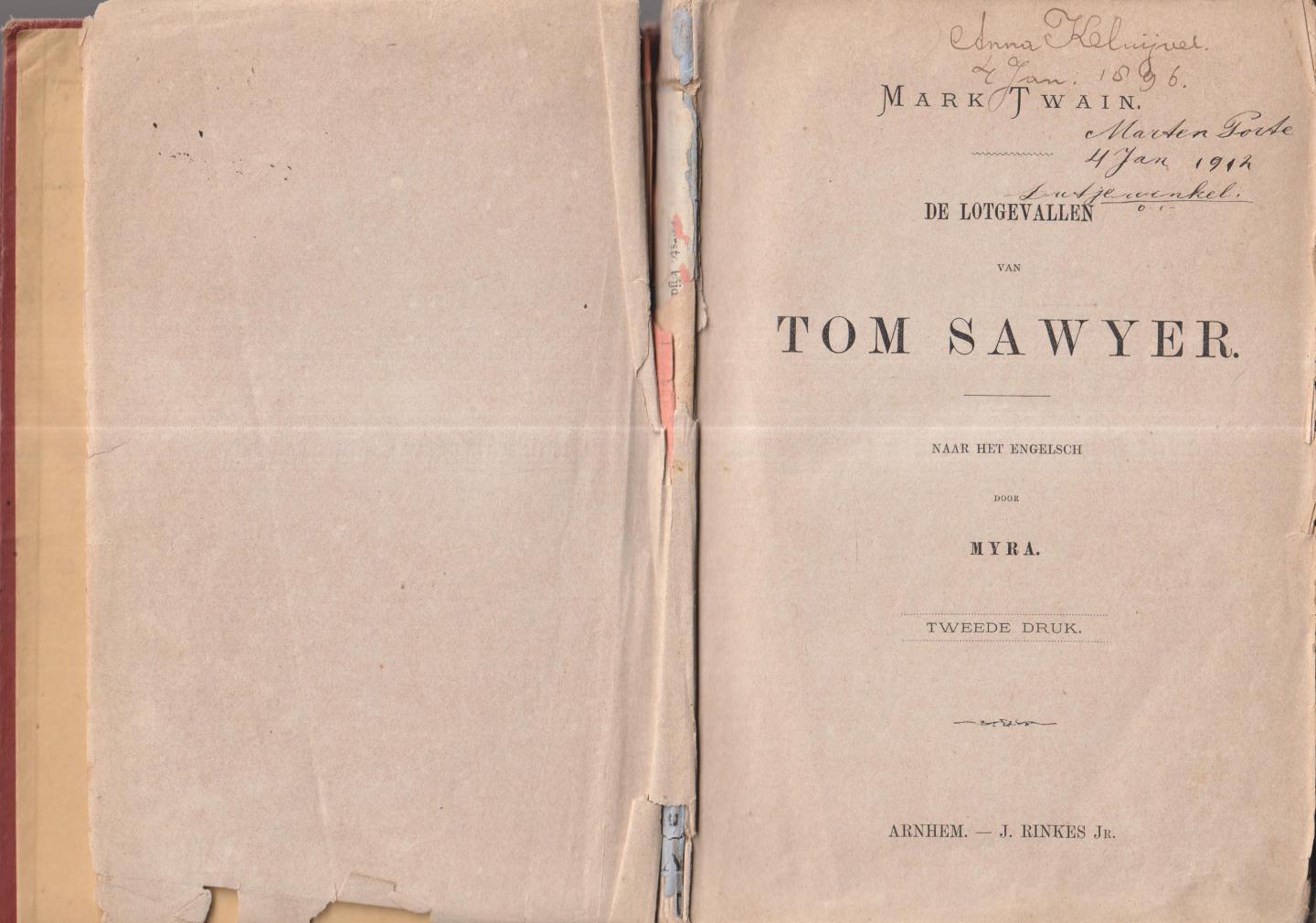 Twain, Mark - De lotgevallen van Tom Sawyer - naar het Engels door Myra