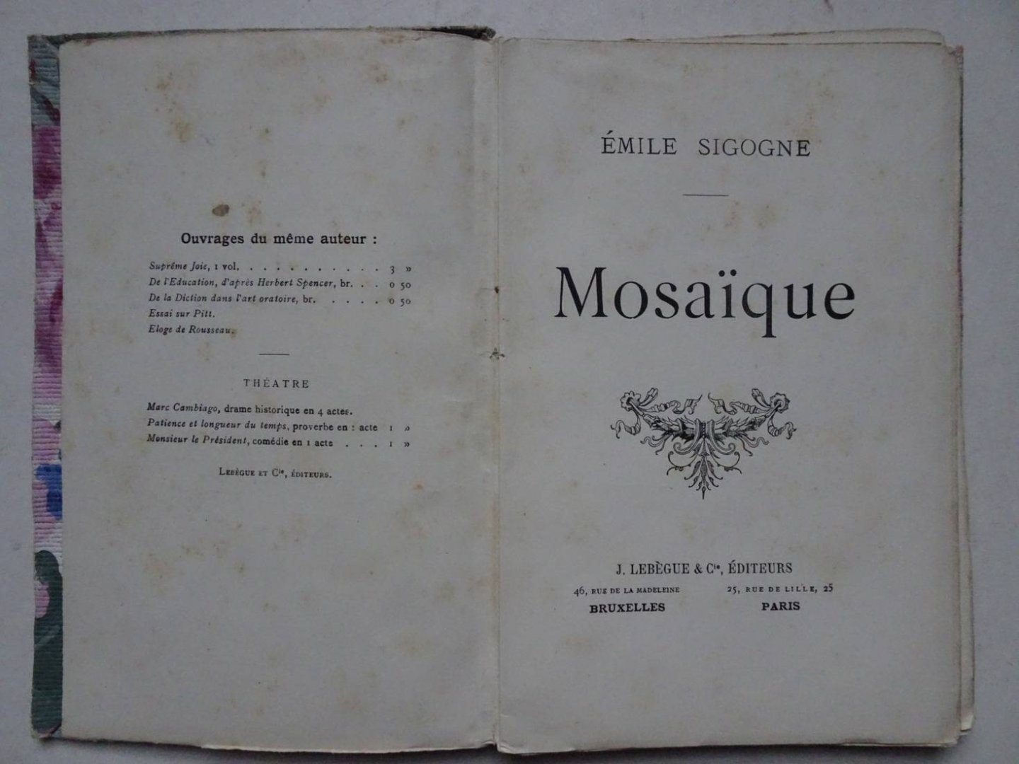 Sigogne, Émile. - Mosaïque.
