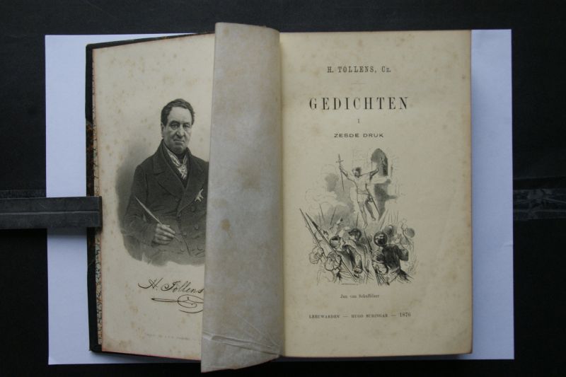 H. Tollens - Complete dichtwerken:  Gezamenlijke Dichtwerken   9 delen in 3 uniforme banden met 3 gravures