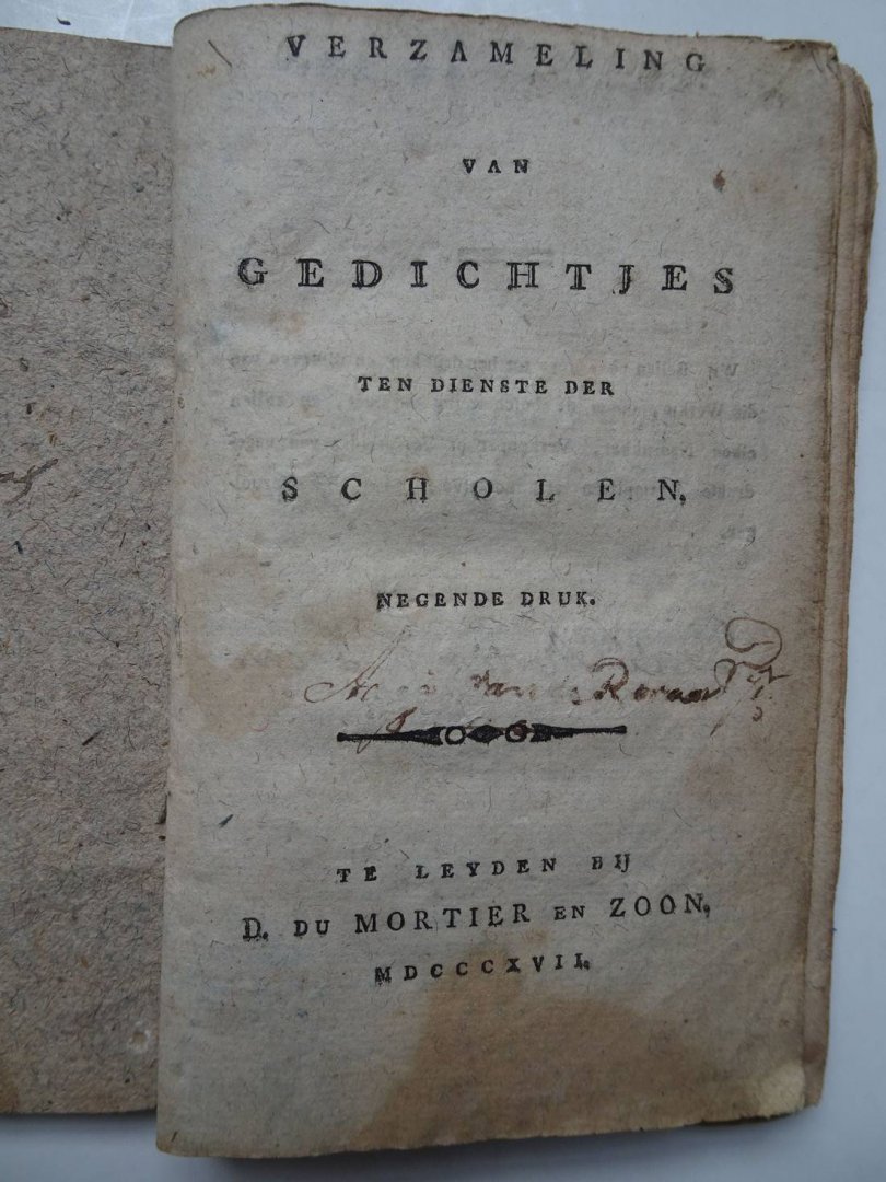 N.n.. - Verzameling van gedichtjes ten dienste der scholen.