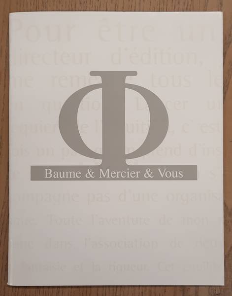 BAUME & MERCIER. - Baume & Mercier & Vous, Watch Catalog