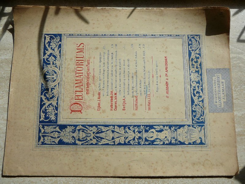 Hofdijk, W.J. - Declamatoriums met begeleiding van Piano. 'De Blinde Koning Ballade' van W.J. Hofdijk.