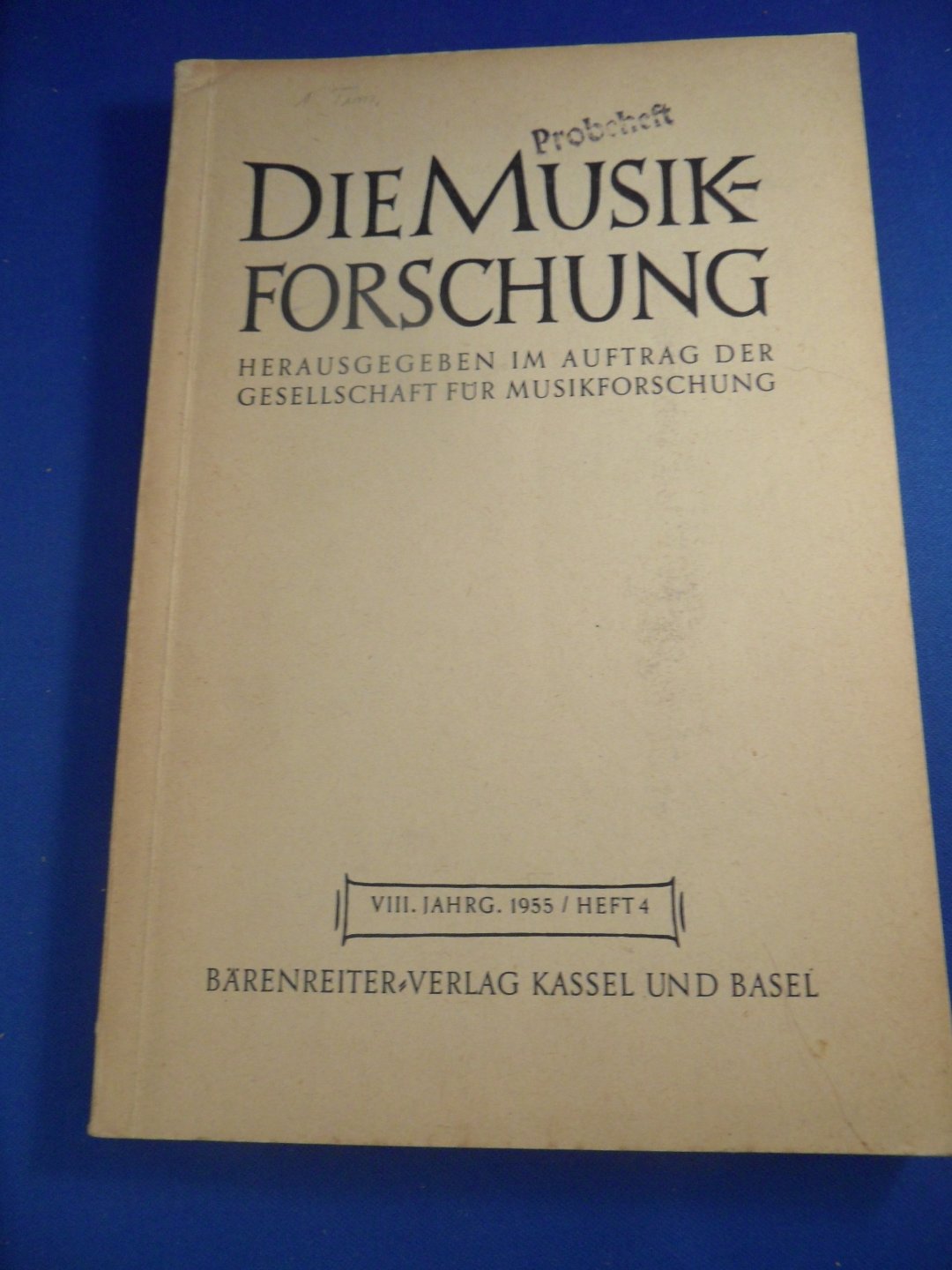  - Die Musikforschung. Herausgegeben von der Gesellschaft für Musikforschung. Jaargang VIII, heft 4 1955