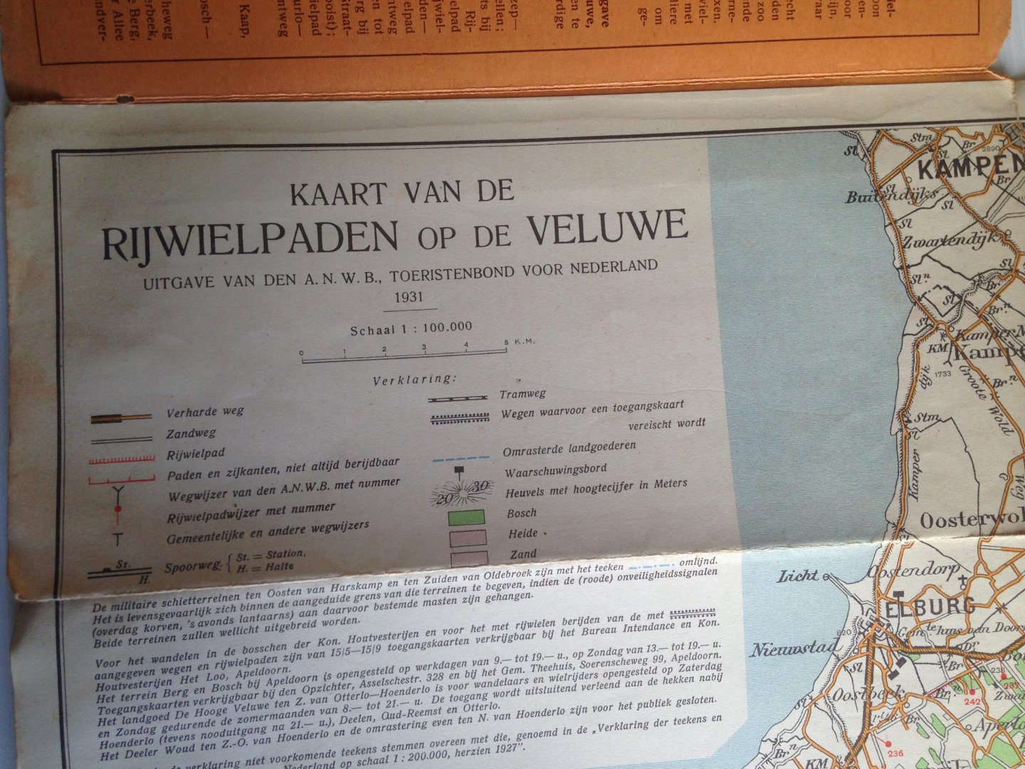  - Kaart Rijwielpaden op de Veluwe