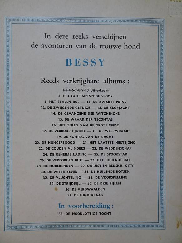 Wirel/ Studio W. Vandersteen. - De Avonturen van Bessy. De hinderlaag.