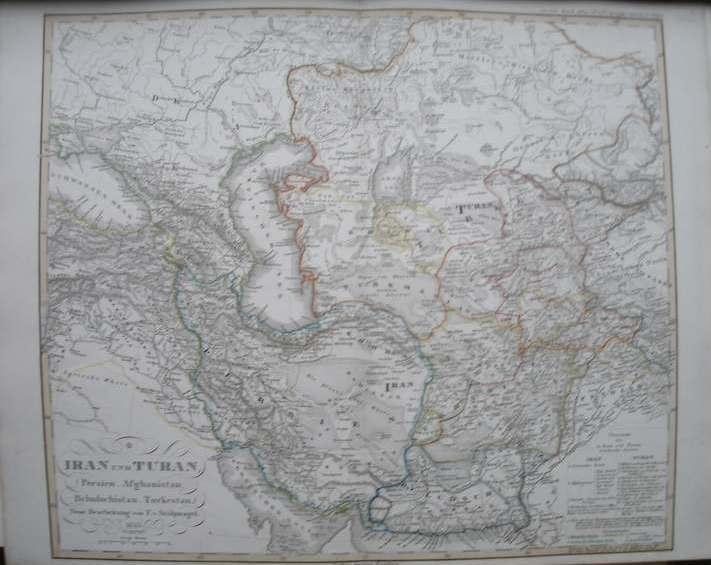 antique map (kaart). - Iran und Turan, Persien, Afghanistan, Beludschistan, Turkestan. Antique map.