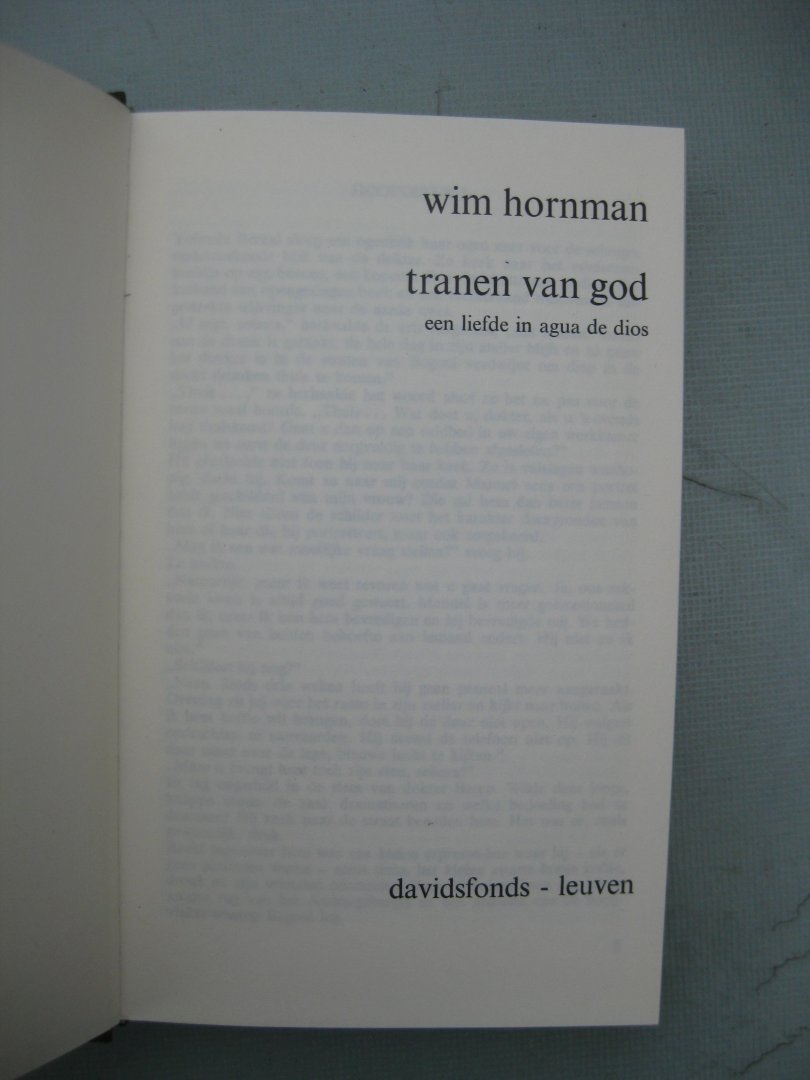 Hornman, Wim - Tranen van God.