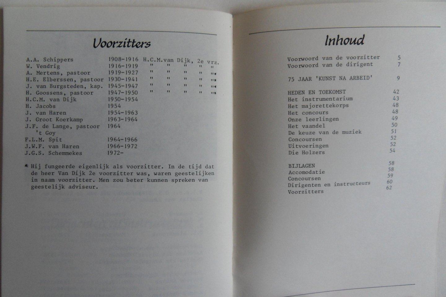Keijzer, L.M.J. de; Koch, P.J.W. (samenstellers). - 75 Jaar Muziekvereniging "Kunst na Arbeid", 1908 - 1983, Houten.