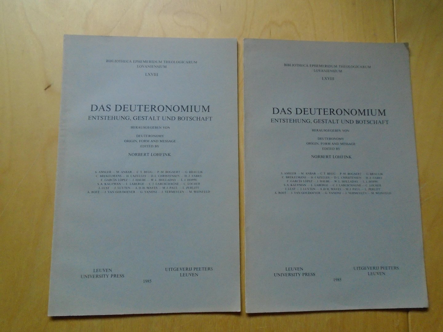 Lohfink, Norbert (red.) - A. van Hoonacker and Deuteronomy +  A. van Hoonacker bibliography