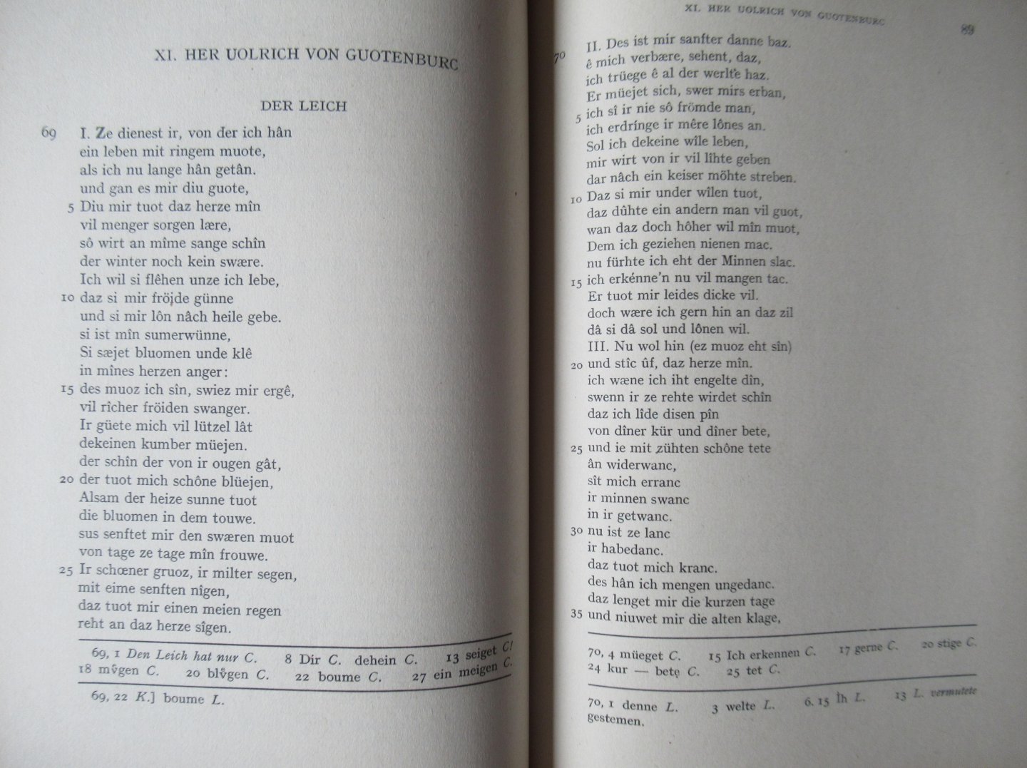 Kraus, von Karl - Des Minnesangs Fruhling. Nach Karl Lachmann, Moritz Haupt und Friedrich Vogt
