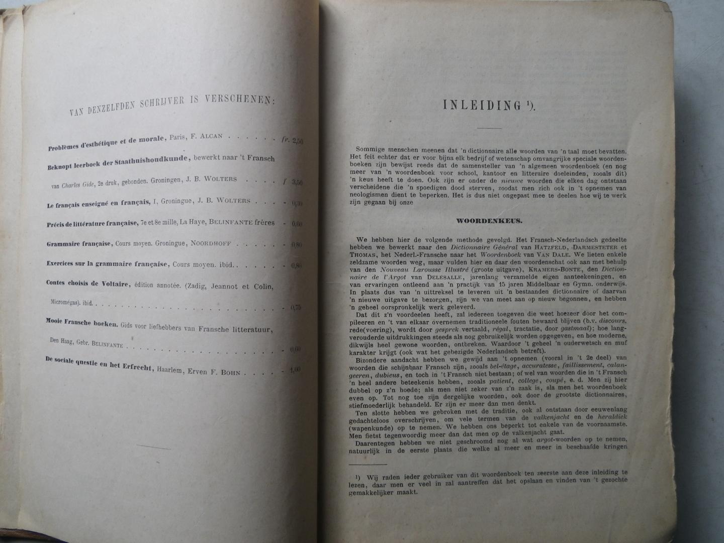 Herckenrath, C.R.C. - Fransch woordenboek - eerste deel - Fransch-Nederlandsch