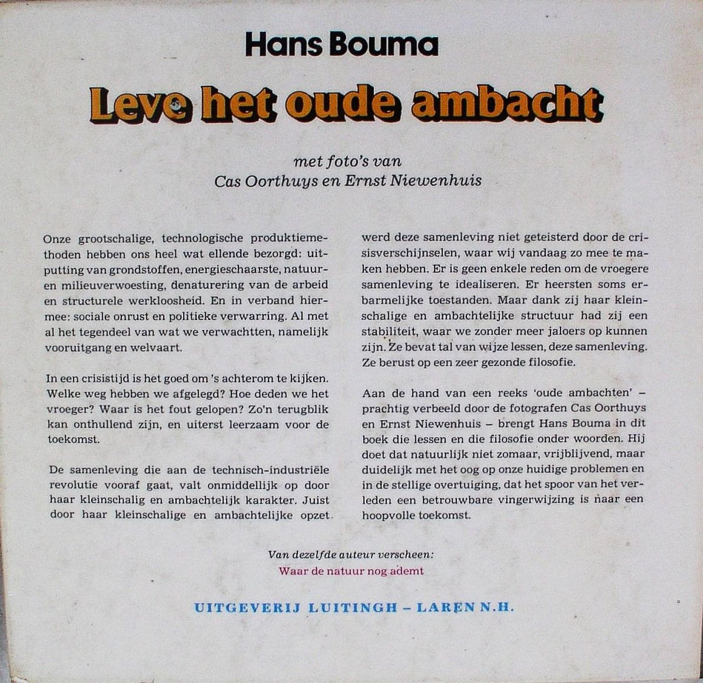 bouma hans - Leve het oude ambacht