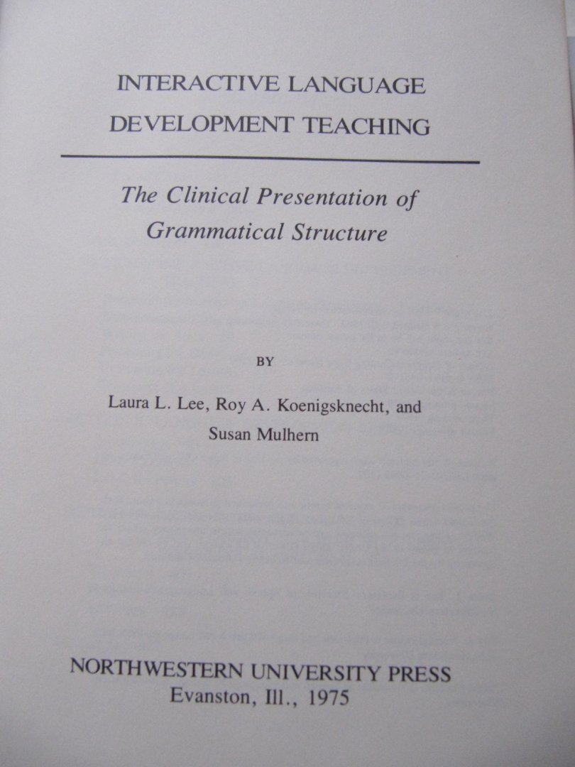 Laura L. Lee - Interactive Language Development Teaching