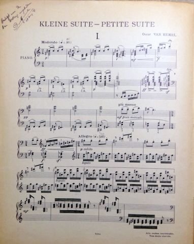 Hemel, Oscar van: - Kleine suite voor piano