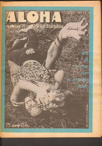 Diverse auteurs - Aloha 1969 nr. 11, 19 september tot 3 oktober, Dutch underground magazine met o.a. BOB DYLAN (1/3 p. ISLE OF WIGHT), foto's ISLE OF WIGHT (2 p.), SOFT MACHINE + JETHRO TULL (concert verslag), goede staat