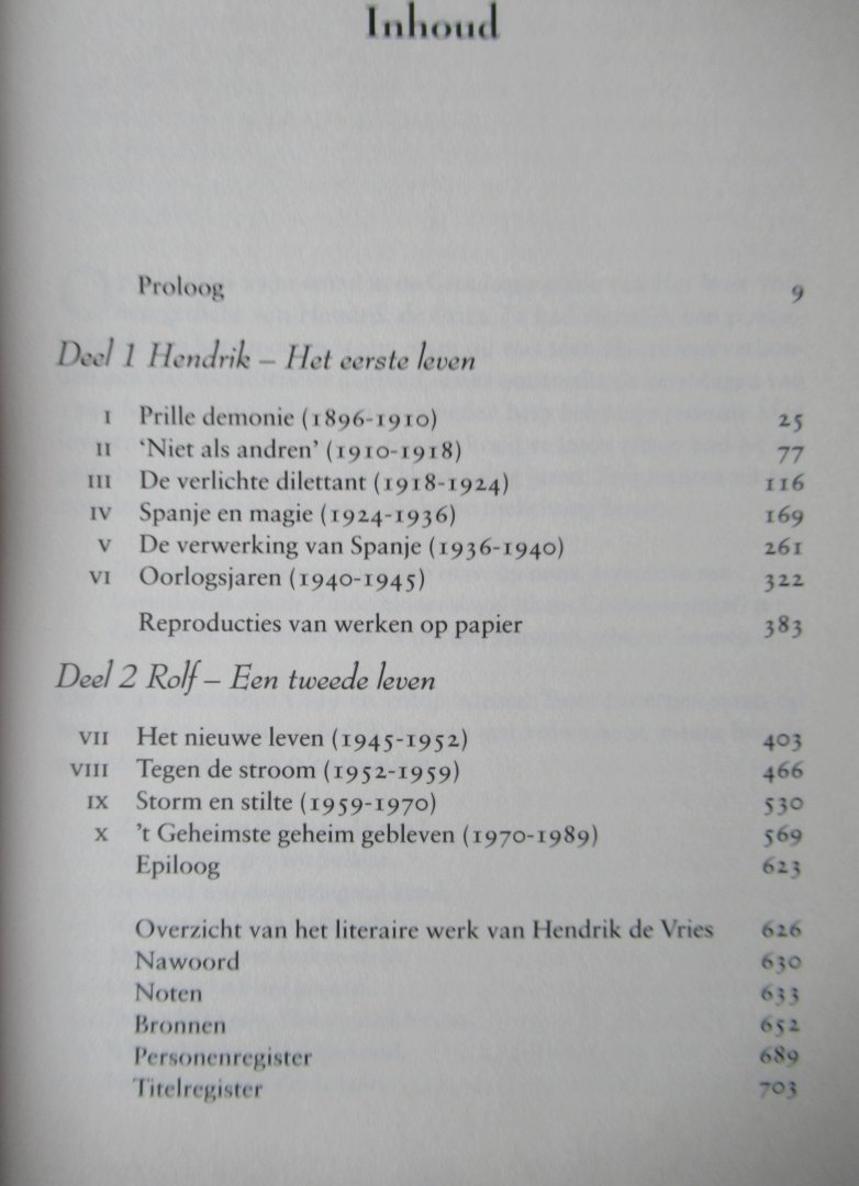 Vegt, Jan van der - Hendrik de Vries Biografie
