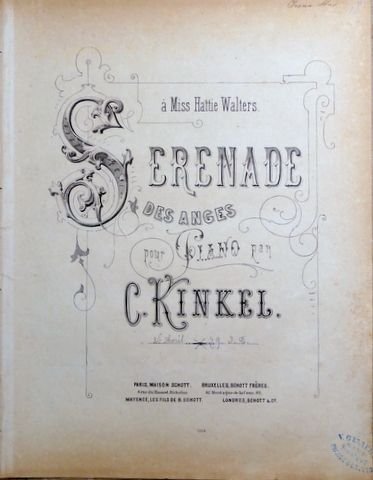 Kinkel, Charles: - La Sérénade des Anges pour piano