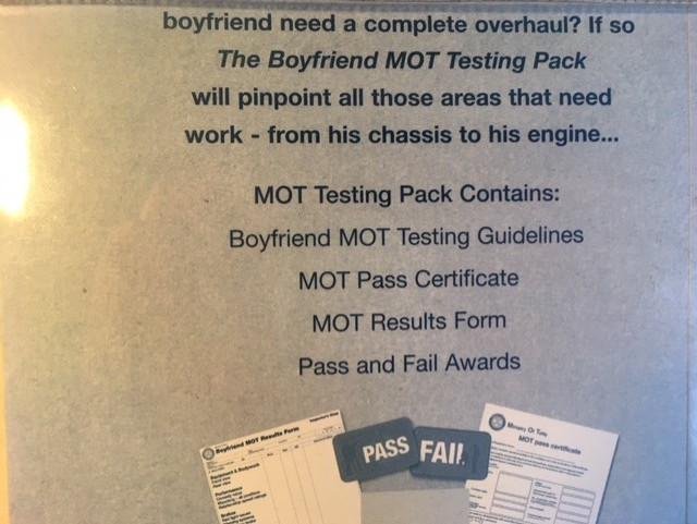 Ministry of Totty - The Boyfriend M.O.T. testing pack