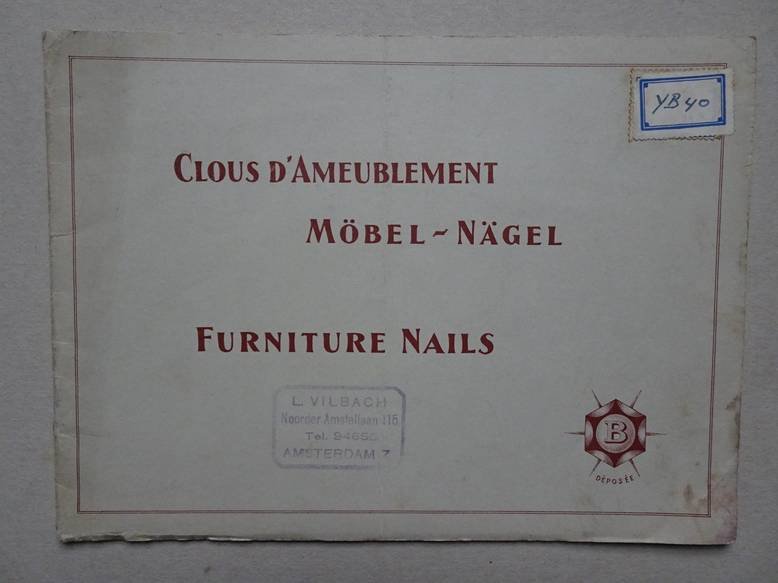 N.n.. - Clous d'ameublement Möbel-Nägel. Furniture nails (Bürgin & Cie- Schaffhausen).