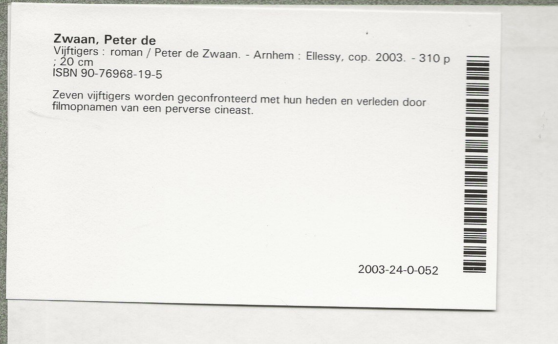 Peter Johannes de Zwaan (Meppel, 17 augustus 1944) is een Nederlandse publicist en schrijver - Vijftigers