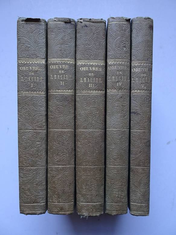Racine, J.. - Oeuvres de Jean Racine (avec les variantes et les imitations des auteurs grecs et latins). Set of 5 volumes.