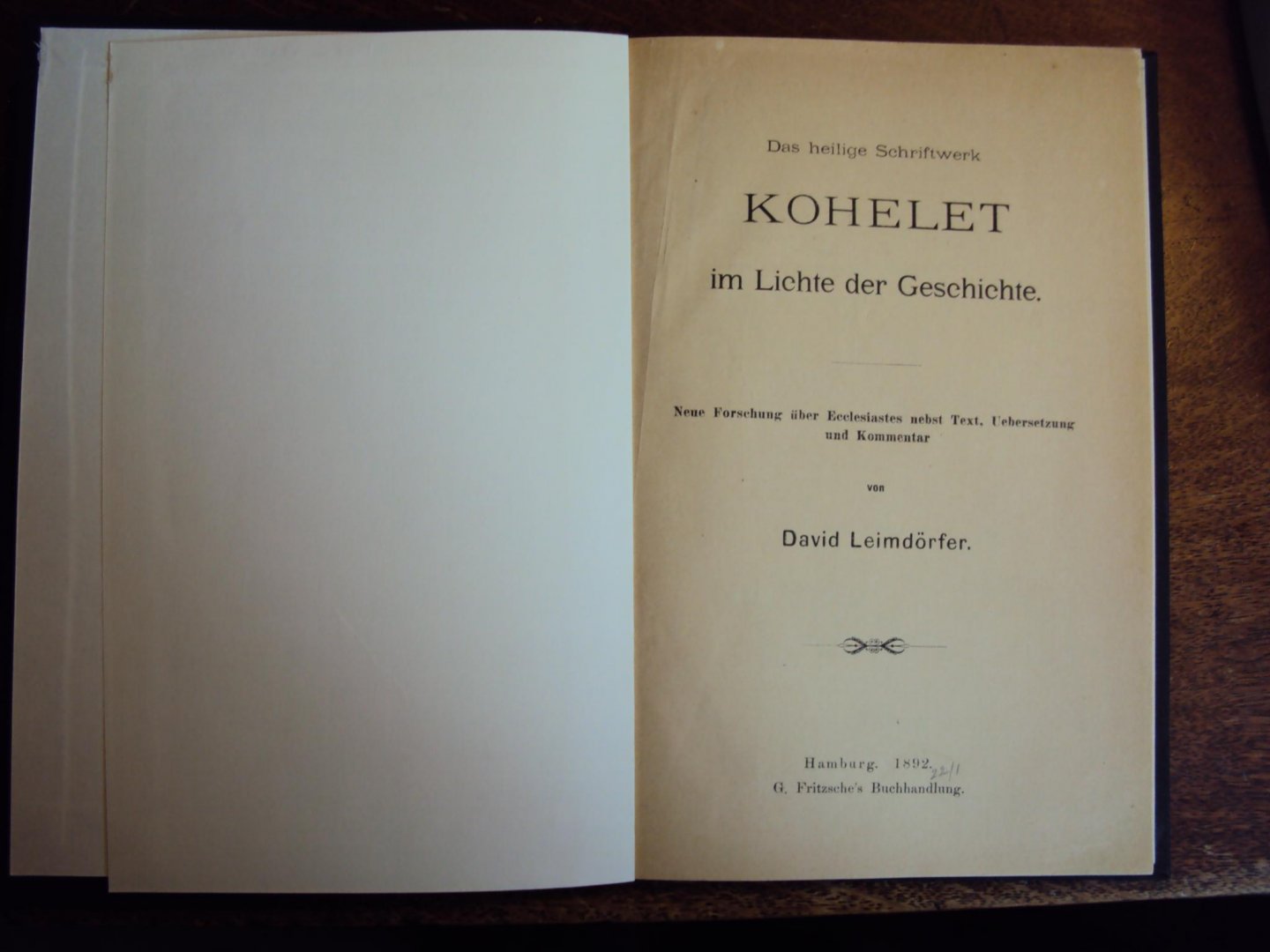 Leimdörfer, David - Das heilige Schriftwerk Kohelet im Lichte der Geschichte