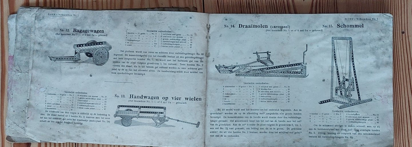 Märklin - Märklin Metaalbouwboos 1 en Märklin Handleiding no. 150623 (ca. 1920) N.B.: Doos heeft geen onderdelen erin zitten.
