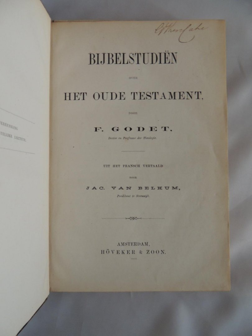 Godet, F - Jac van Belkum - Bijbelstudiën over het Oude Testament