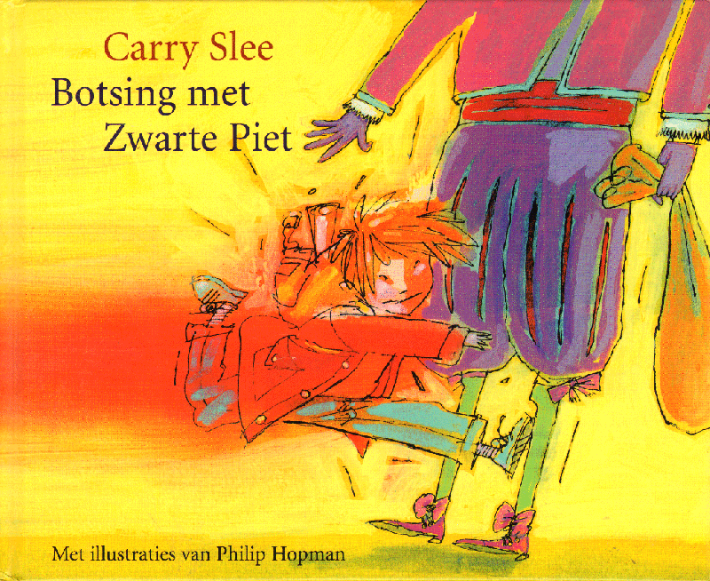 Slee, Carry en Philip Hopman - Botsing met Zwarte Piet, 35 pag. hardcover , gave staat
