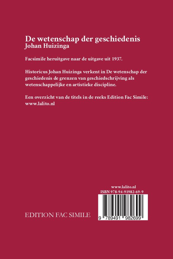 Huizinga, Johan - De wetenschap der geschiedenis